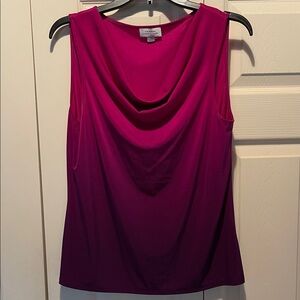 Tahari Draped Cowl Neck Camisole in ombré Fuchsia to Plum